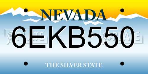 6EKB550 Nevada License Plate