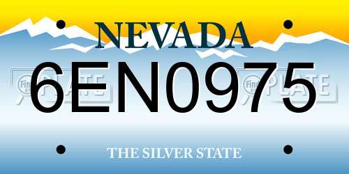 6EN0975 Nevada License Plate