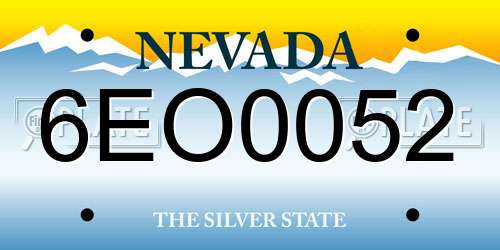 6EO0052 Nevada License Plate