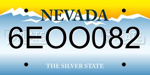 6EOO082 Nevada License Plate