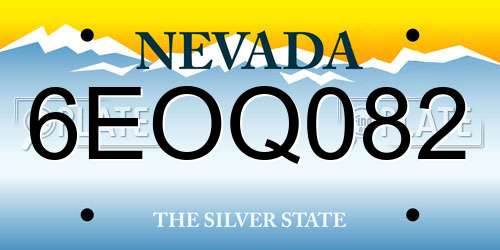 6EOQ082 Nevada License Plate