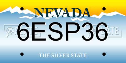 6ESP36 Nevada License Plate