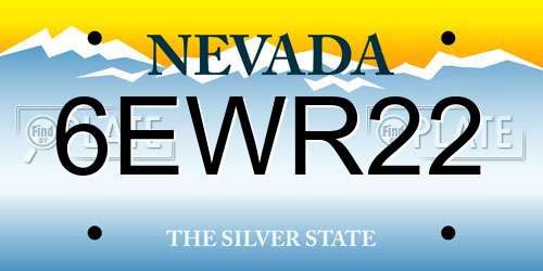6EWR22 Nevada License Plate
