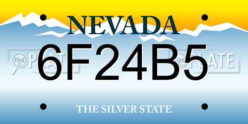 6F24B5 Nevada License Plate