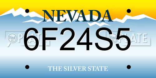 6F24S5 Nevada License Plate