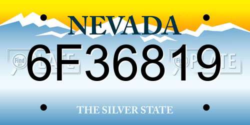 6F36819 Nevada License Plate