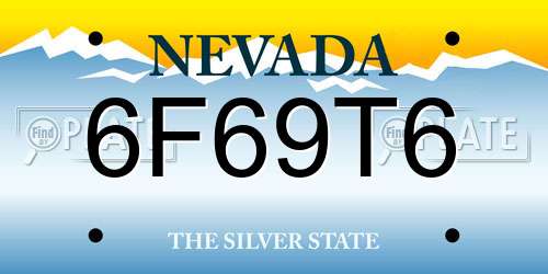 6F69T6 Nevada License Plate