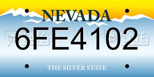 6FE4102 Nevada License Plate