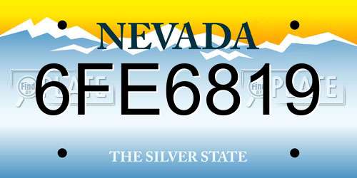 6FE6819 Nevada License Plate