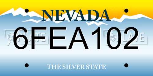 6FEA102 Nevada License Plate