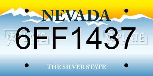 6FF1437 Nevada License Plate
