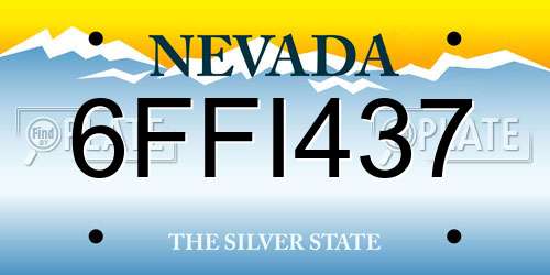6FFI437 Nevada License Plate