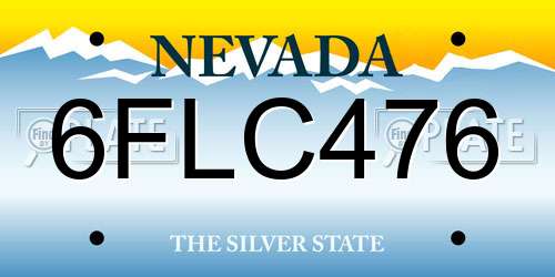 6FLC476 Nevada License Plate