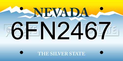 6FN2467 Nevada License Plate