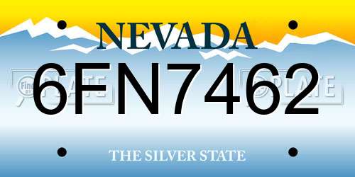 6FN7462 Nevada License Plate
