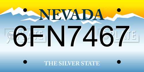 6FN7467 Nevada License Plate