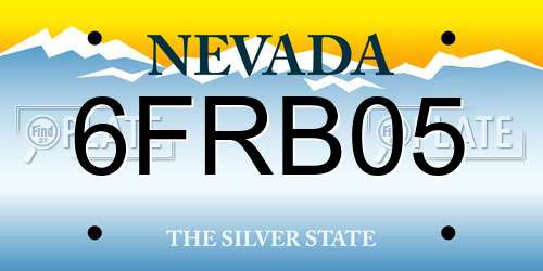 6FRB05 Nevada License Plate