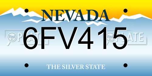 6FV415 Nevada License Plate