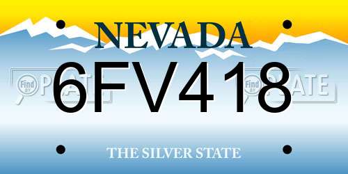 6FV418 Nevada License Plate