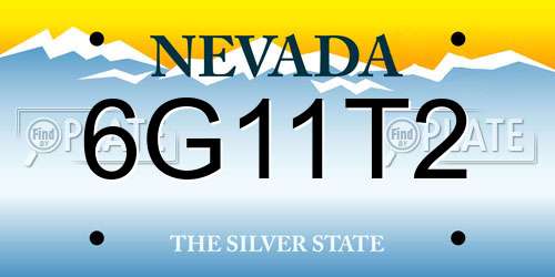 6G11T2 Nevada License Plate