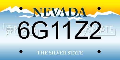 6G11Z2 Nevada License Plate