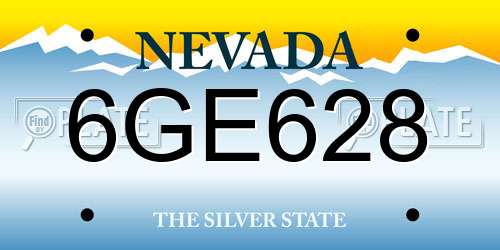 6GE628 Nevada License Plate