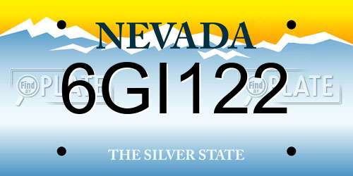 6GI122 Nevada License Plate