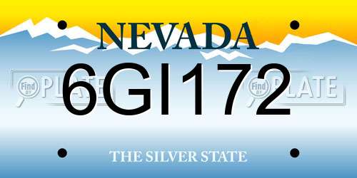 6GI172 Nevada License Plate