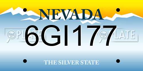 6GI177 Nevada License Plate