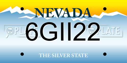 6GII22 Nevada License Plate