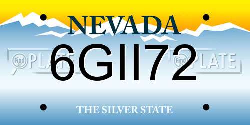 6GII72 Nevada License Plate