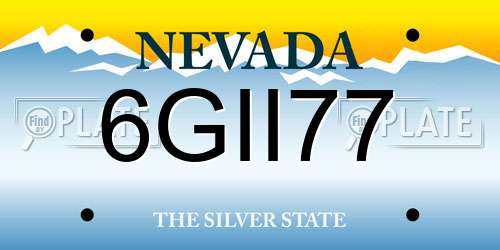 6GII77 Nevada License Plate