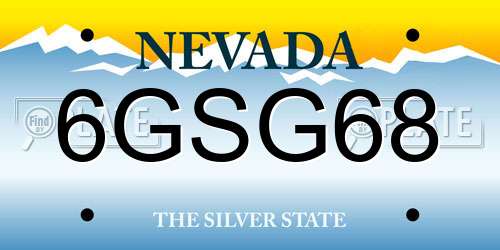 6GSG68 Nevada License Plate