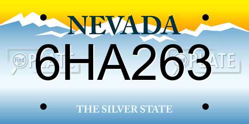 6HA263 Nevada License Plate