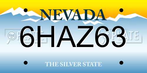 6HAZ63 Nevada License Plate