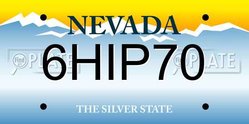 6HIP70 Nevada License Plate