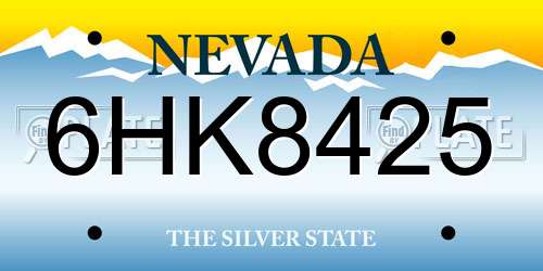 6HK8425 Nevada License Plate