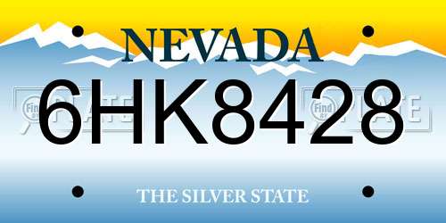 6HK8428 Nevada License Plate