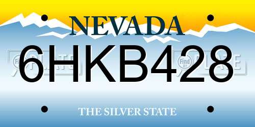 6HKB428 Nevada License Plate