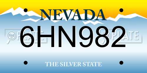 6HN982 Nevada License Plate