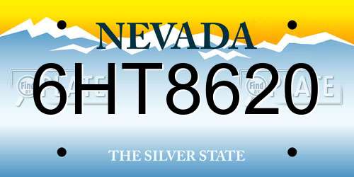 6HT8620 Nevada License Plate