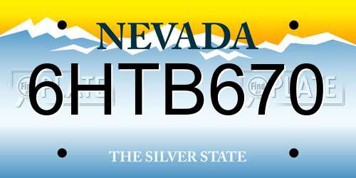 6HTB670 Nevada License Plate