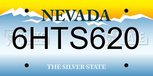6HTS620 Nevada License Plate
