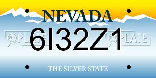6I32Z1 Nevada License Plate