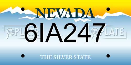 6IA247 Nevada License Plate