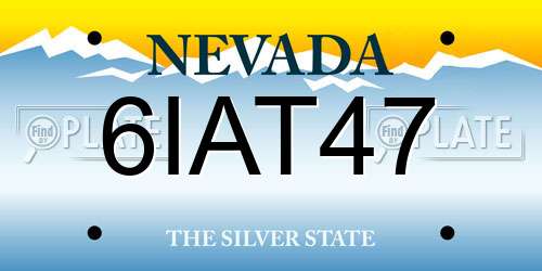 6IAT47 Nevada License Plate