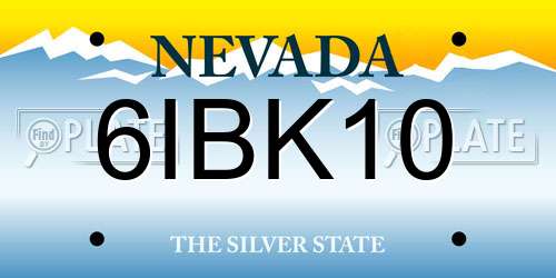 6IBK10 Nevada License Plate
