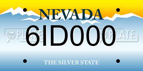 6ID000 Nevada License Plate