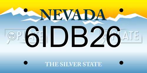 6IDB26 Nevada License Plate