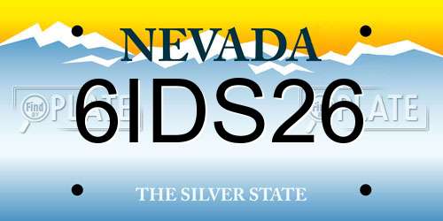 6IDS26 Nevada License Plate
